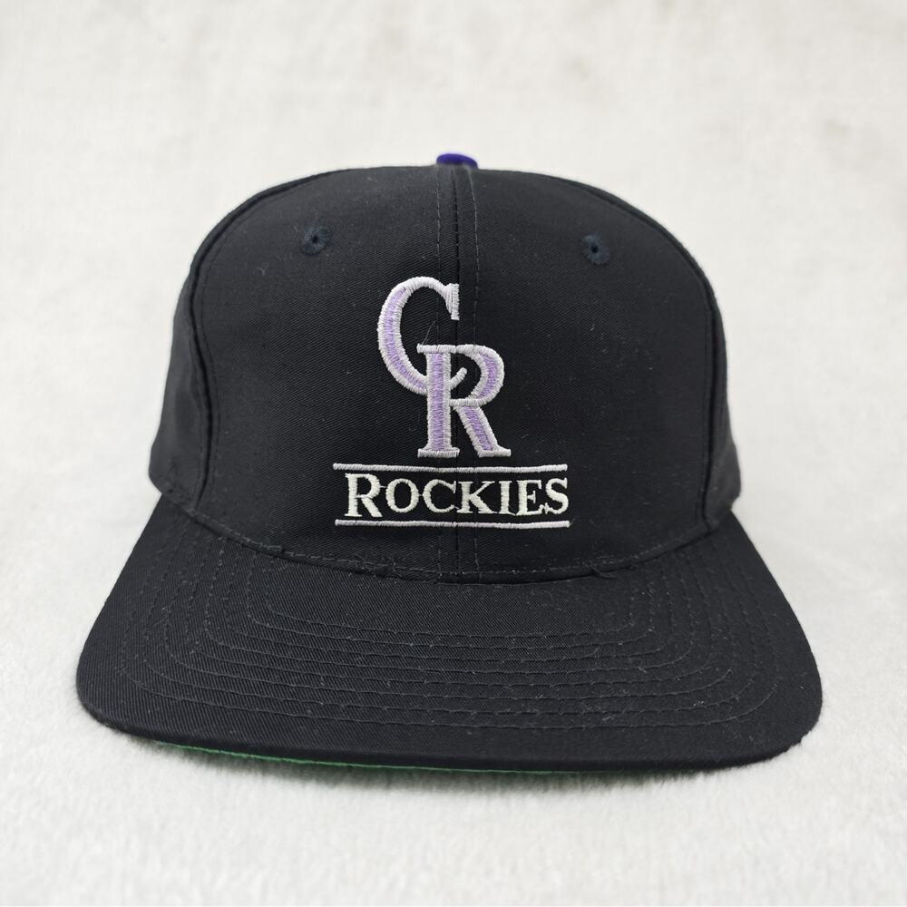 Vintage Colorado Rockies Snapback Hat Black Embroidered Twins MLB Baseball